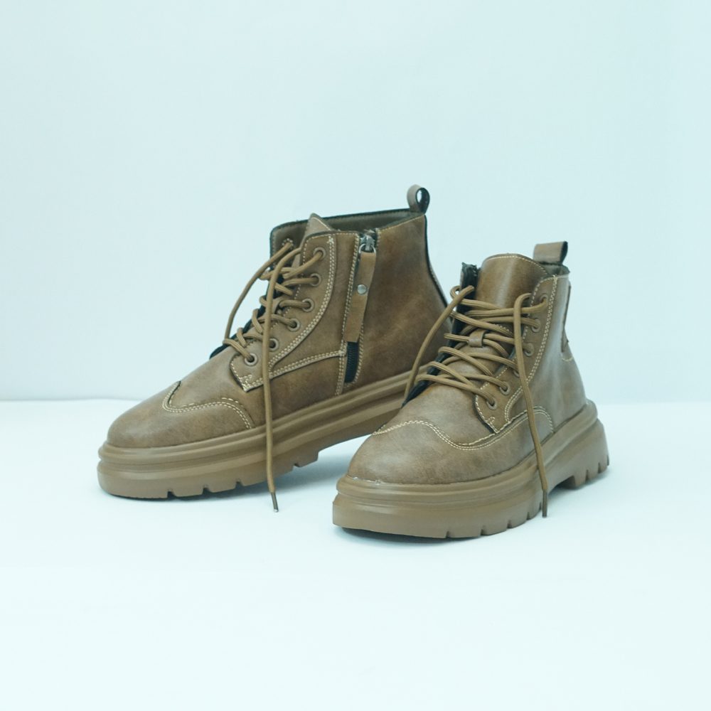 Urban Trek Lace-Up Boots – Khaki Brown - Image 2