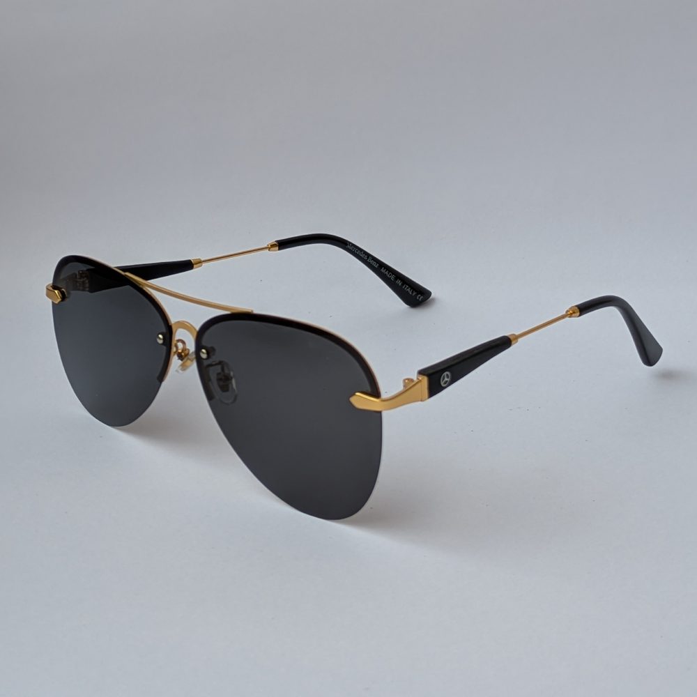 Mercedes-Benz Gold Rimless Aviator Sunglasses for Men