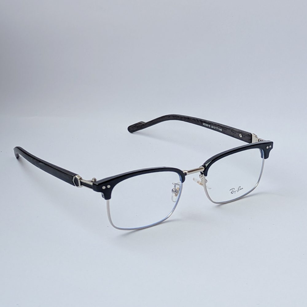 Ray-Ban Clubmaster Half-Rim Black Optical Eyeglass Frame for Men - Image 2