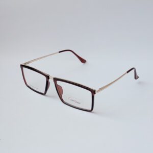 Cartier Rectangular Brown & Gold Optical Eyeglass Frame for Men