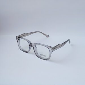 Transparent Crystal Gray Rectangular Eyeglass Frame for Men