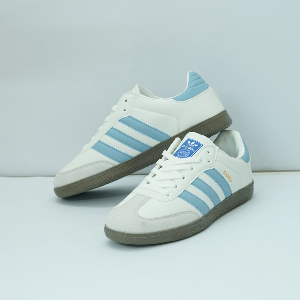 Samba Style Classic White and Sky Blue - Image 2