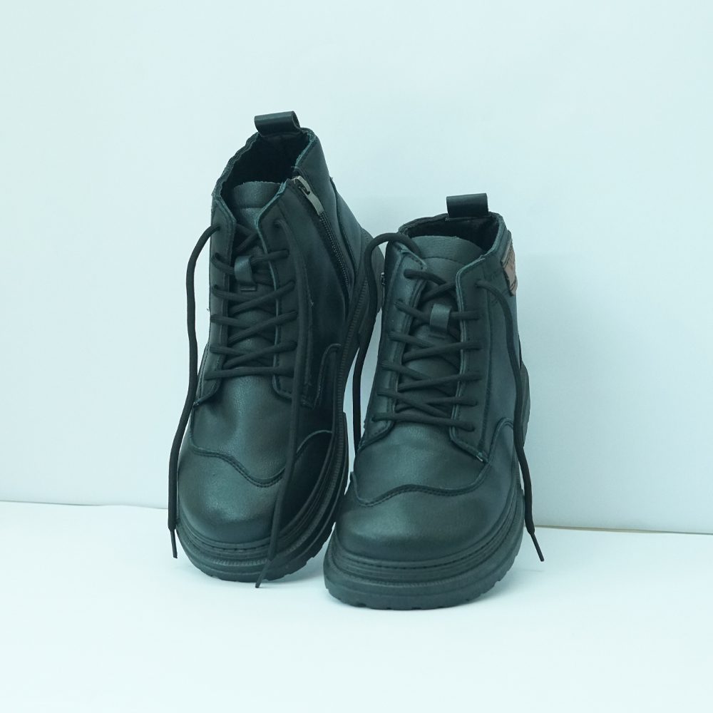 Urban Lace-Up Combat Boots – Black - Image 2