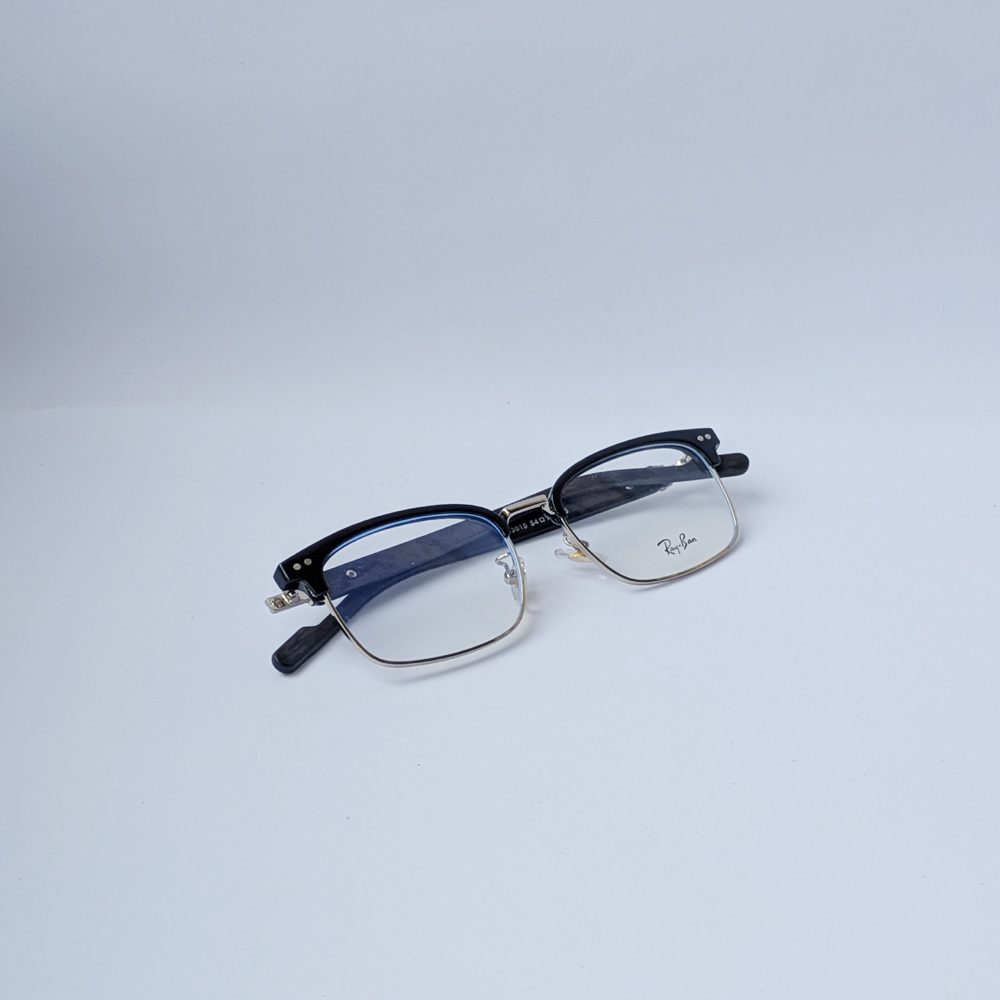 Ray-Ban Clubmaster Half-Rim Black Optical Eyeglass Frame for Men - Image 3