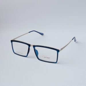 Cartier Transparent Blue Rectangular Optical Eyeglass Frame for Men