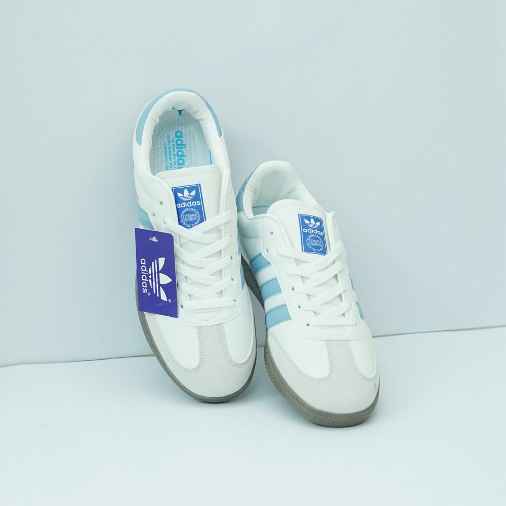 Samba Style Classic White and Sky Blue - Image 3