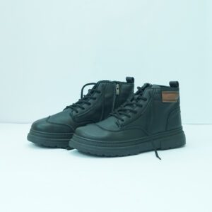 Urban Lace-Up Combat Boots – Black
