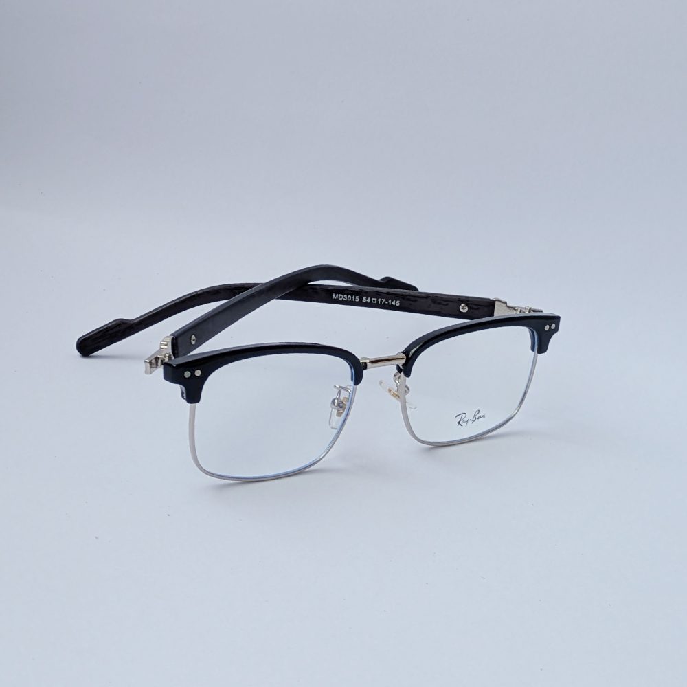 Ray-Ban Clubmaster Half-Rim Black Optical Eyeglass Frame for Men - Image 4