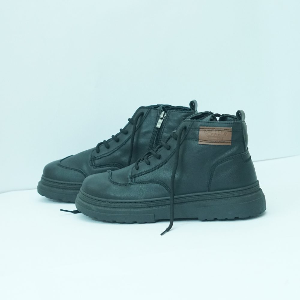 Urban Lace-Up Combat Boots – Black - Image 3
