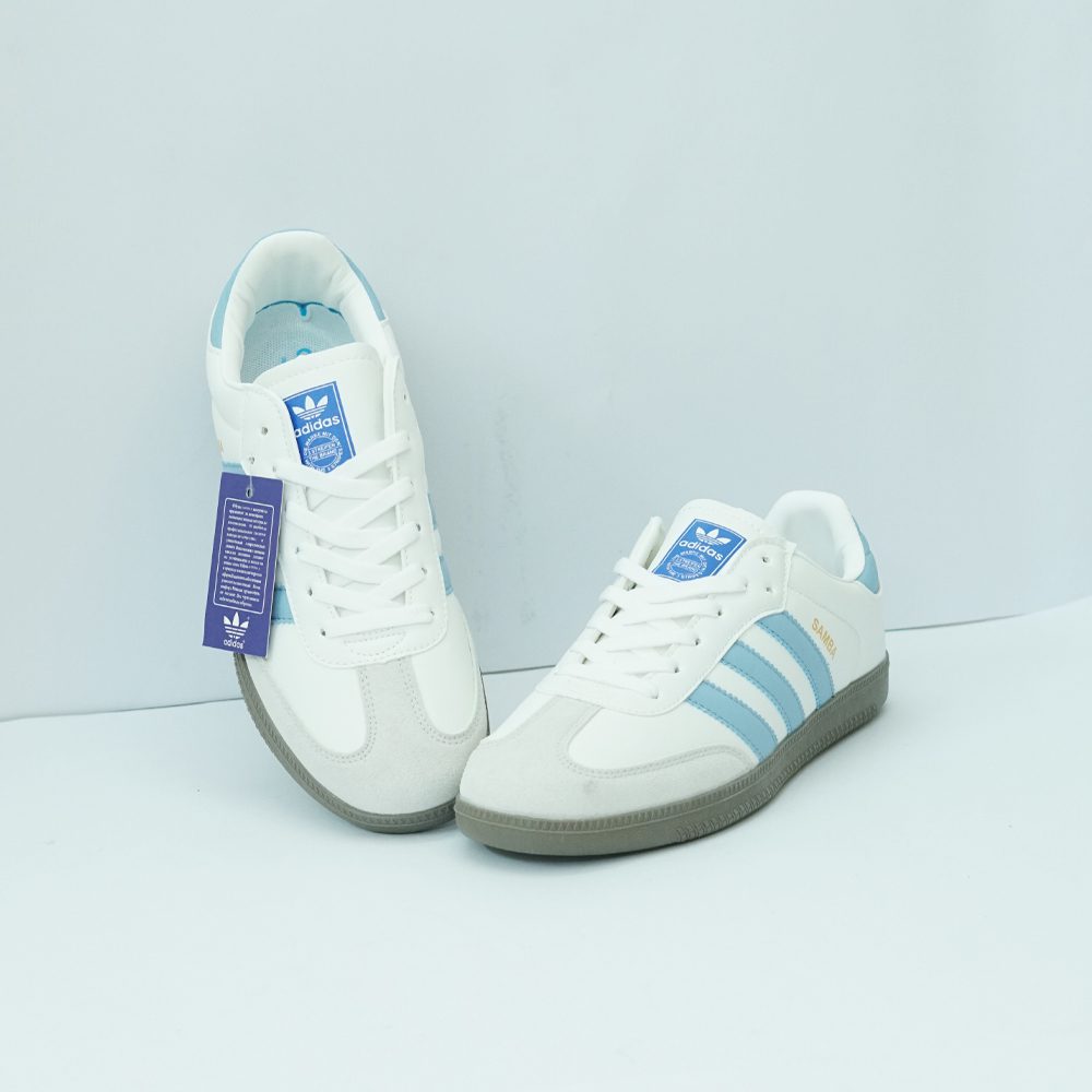 Samba Style Classic White and Sky Blue - Image 4