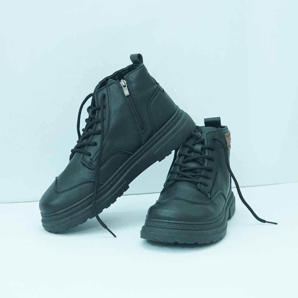 Urban Lace-Up Combat Boots – Black - Image 4