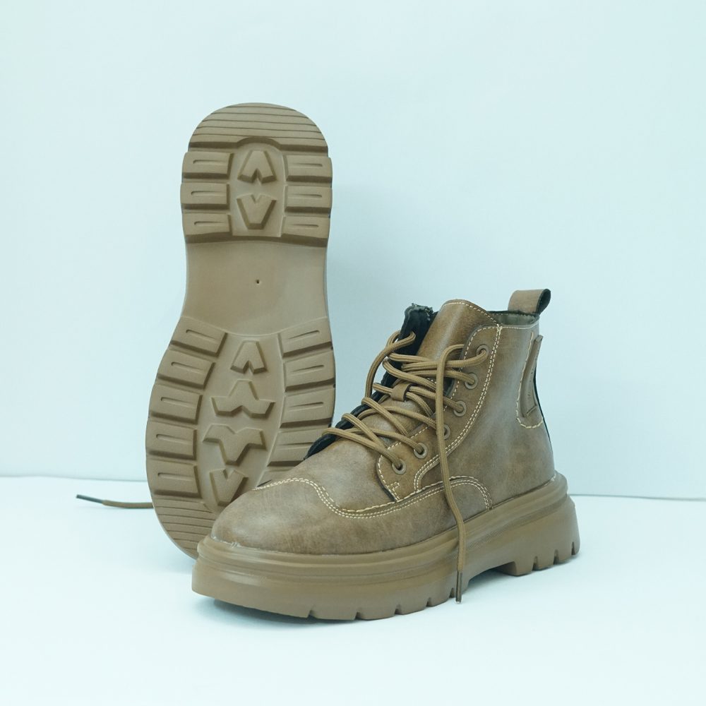 Urban Trek Lace-Up Boots – Khaki Brown - Image 4