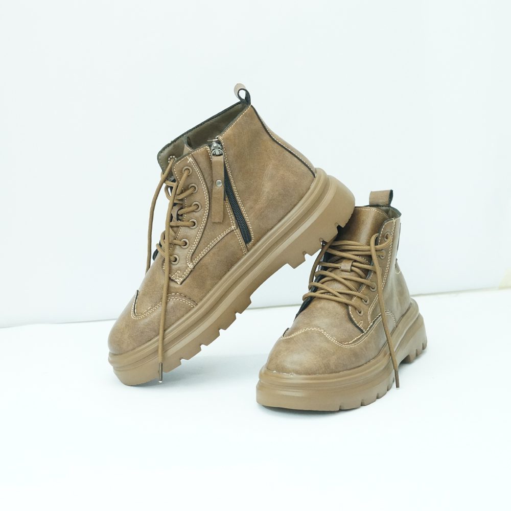 Urban Trek Lace-Up Boots – Khaki Brown - Image 5