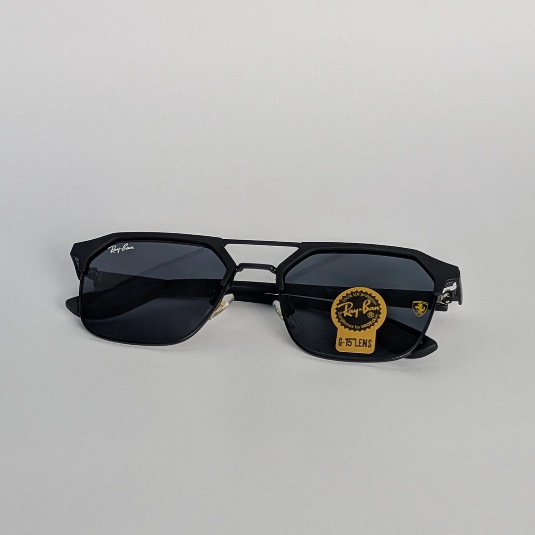 Ray-Ban Geometric Black Metal Sunglasses with G-15 Lenses - Image 4