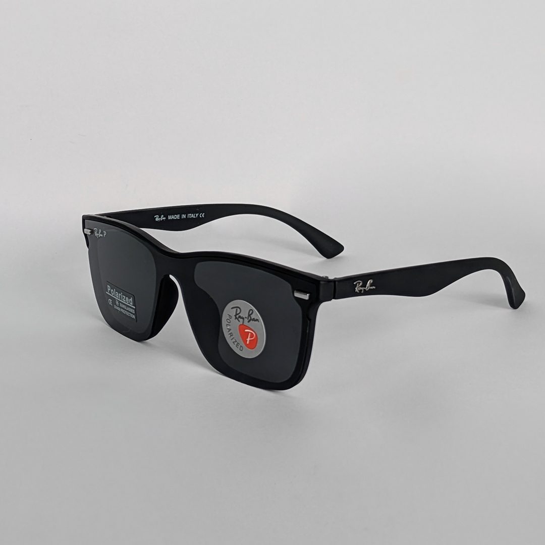 Ray-Ban Polarized Black Rectangular Sunglasses for Men