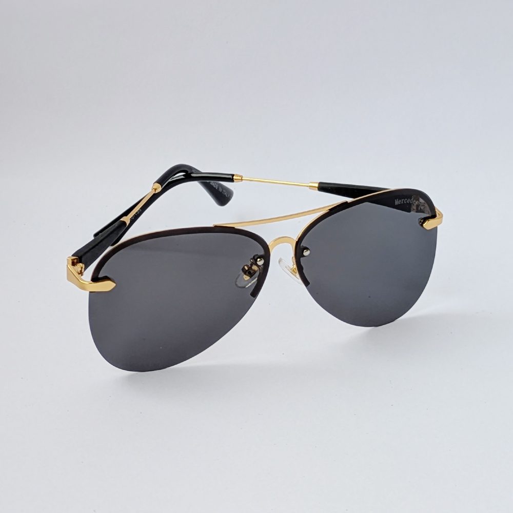 Mercedes-Benz Gold Rimless Aviator Sunglasses for Men - Image 4